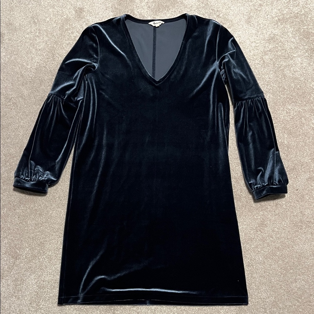 Madewell Midnight Velvet Long Sleeve Dress